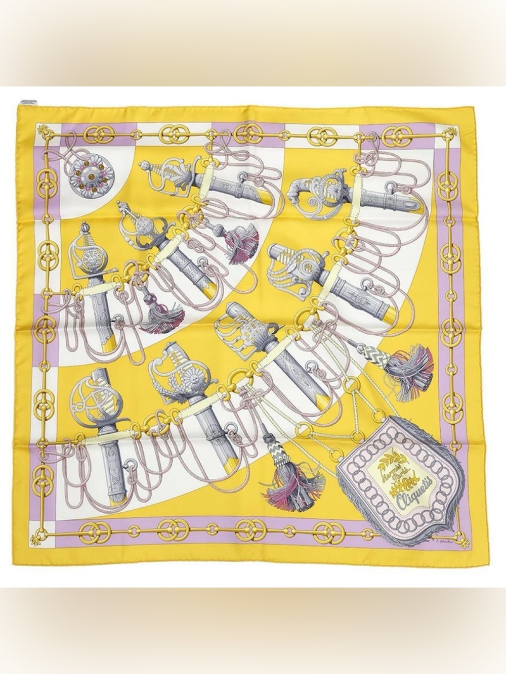 BNIB Hermès Carré 90 “Cliquetis” Silk Scarf